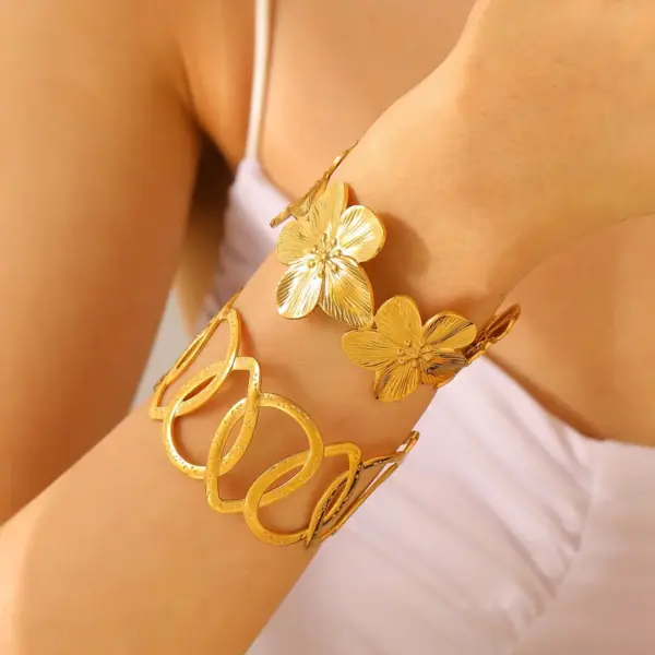Wholesale Casual Simple Style Streetwear Geometric 304 Stainless Steel Bangle In Bulk
