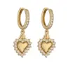 Wholesale Casual Elegant Simple Style Heart Shape Copper Plating Inlay Zircon 18k Gold Plated Earrings Necklace