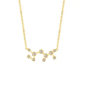 Casual Simple Style Constellation Stainless Steel Titanium Steel Plating Inlay Zircon Necklace