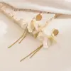 Wholesale 1 Pair Simple Style Heart Shape Plating Inlay Stainless Steel Artificial Pearls 18k Gold Plated Drop Earrings