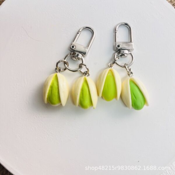 Wholesale You want to be happy pendant creative food series pistachio key chain personality backpack pendant creative trinkets