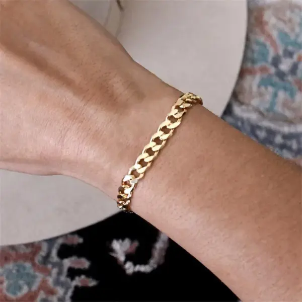 oly-6408ac34a66670029bbf15bc1385e099 Wholesale PVD Coated 14K Gold Real Gold Plated U Shape Stainless Steel Fashion Waterproof Non Tarnish 304 Stainless Steel Bracelets
