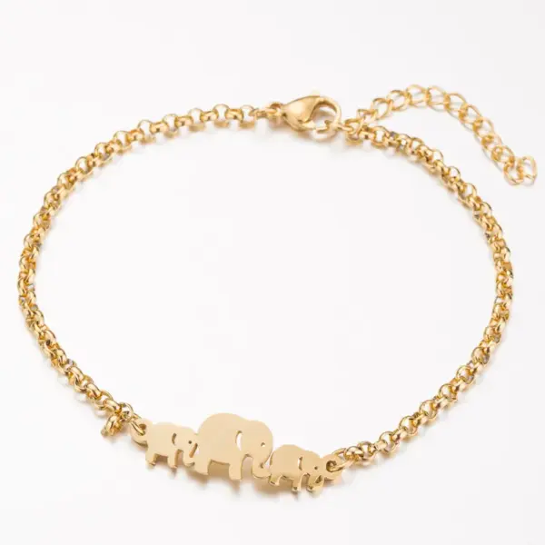 Wholesale PVD Coated Real Gold Plated Heart Butterfly Elephant Stainless Steel Fashion Waterproof Non Tarnish Bracelets
