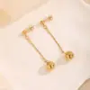 Wholesale Ion Plating (IP) 18K Gold Plated Geometric 304 Stainless Steel French Style Tropical Streetwear Waterproof Non Tarnish Drop Earrings