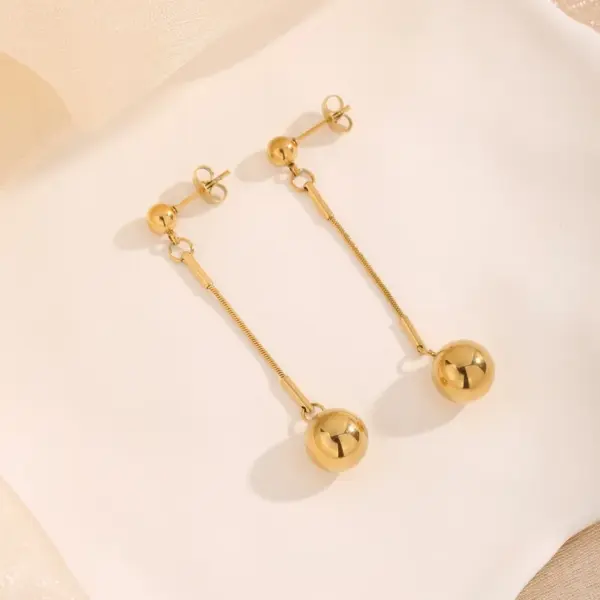 Wholesale Ion Plating (IP) 18K Gold Plated Geometric 304 Stainless Steel French Style Tropical Streetwear Waterproof Non Tarnish Drop Earrings
