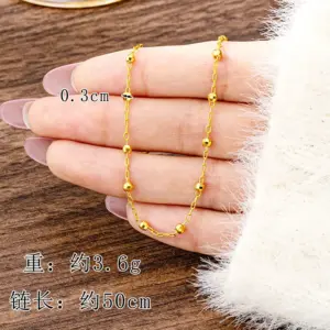 X4476 Sparkling Disco Bead Necklace - Chain Length Approximately 50cm