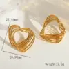 Wholesale 1 Pair Casual Simple Style Artistic Irregular Geometric Heart Shape Plating 304 Stainless Steel 18K Gold Plated Ear Studs