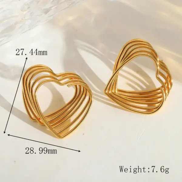 Wholesale 1 Pair Casual Simple Style Artistic Irregular Geometric Heart Shape Plating 304 Stainless Steel 18K Gold Plated Ear Studs