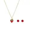 Wholesale Jewelry Sweet Cherry Strawberry 304 Stainless Steel Plating Jewelry Set Cable Chain