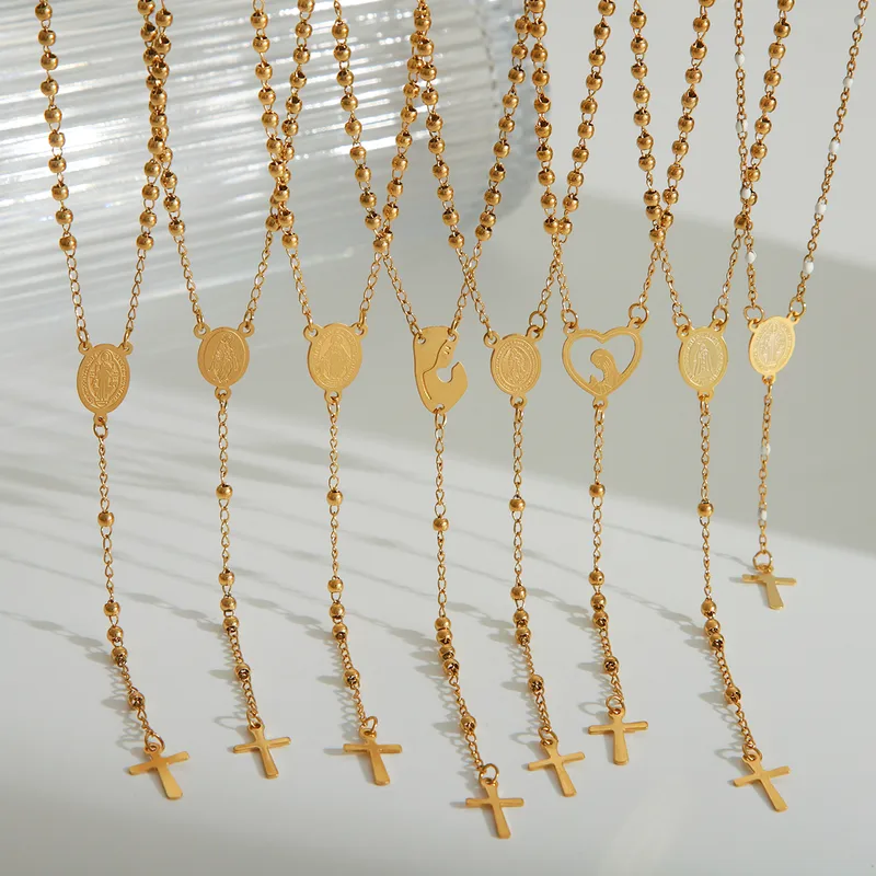 Wholesale Jewelry Religion Ethnic Style Classic Style rtrait Jesus Stainless Steel 203L 18K Gold Plated Necklace