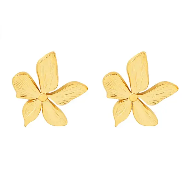 Wholesale French Style Geometric Plating 304 Stainless Steel No Inlaid 18K Gold Plated Earrings