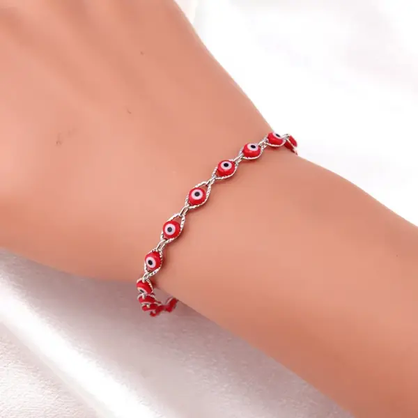 Wholesale Jewelry Fashion Devil'S Eye Arylic Copper Bracelets