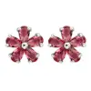 Wholesale 1 Pair Simple Style Flower Plating Inlay Copper Zircon White Gold Plated Ear Studs
