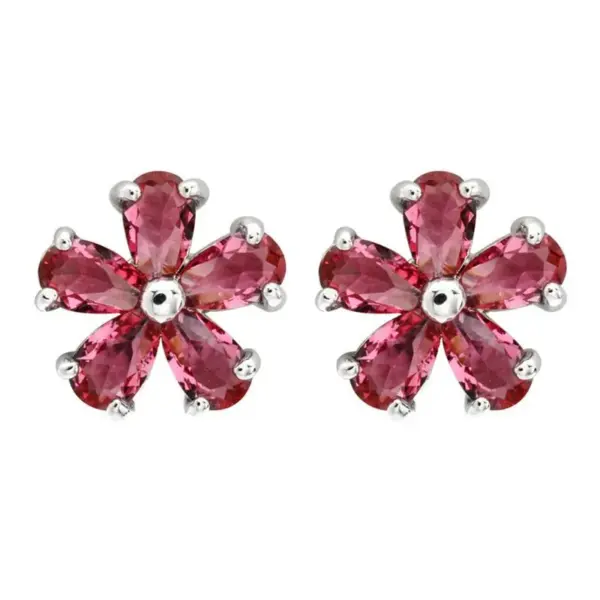 Wholesale 1 Pair Simple Style Flower Plating Inlay Copper Zircon White Gold Plated Ear Studs
