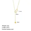 PVD Coated Real Gold Plated 18K Gold Geometric 304 Stainless Steel Simple Style Commute Waterproof Non Tarnish 304 Stainless Steel Lobster Trigger Clasp Closure Y-Necklace