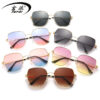 Wholesale Sunglasses for Women, High-End, Small, Fashionable, Anti-Uv Sunglasses, 2025 Gradient Large Frame Metal Sunglasses