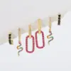 Wholesale Cute Sweet Geometric Brass Plating Inlay Zircon 18k Gold Plated Silver Plated Drop Earrings