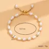 Elegant Modern Style Irregular 201 Stainless Steel Freshwater Pearl 18K Gold Plated Bracelets In Bulk