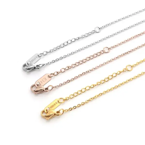 Wholesale PVD Coated Real Gold Plated 18K Gold Geometric Stainless Steel Basic Waterproof Non Tarnish Titanium Steel Necklace