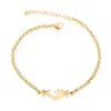 Wholesale PVD Coated 18K Gold Real Gold Plated Star Moon 201 Stainless Steel Fashion Waterproof Non Tarnish 201 Stainless Steel Bracelets