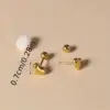Wholesale 304 Stainless Steel Heart Shape Electroplated Stone-Free 18K Gold Plated Simple Style Commute Ear Studs