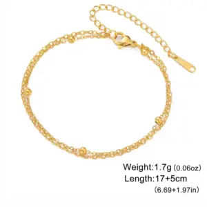 Gold Bead Chain Double Layer Chain