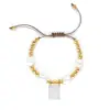 Wholesale Simple Style Classic Style Cross Freshwater Pearl Copper Beaded Bracelets