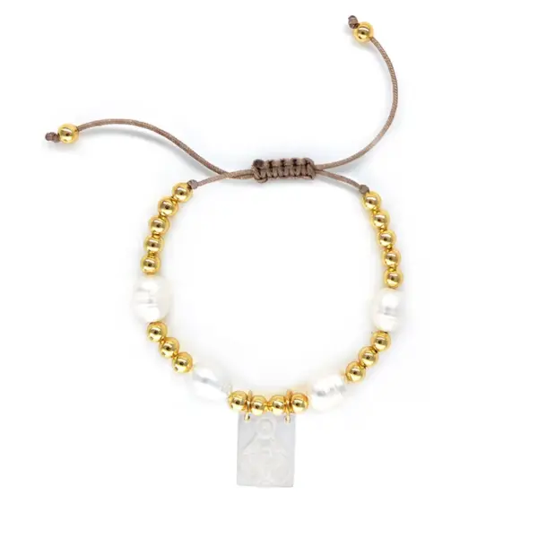 Wholesale Simple Style Classic Style Cross Freshwater Pearl Copper Beaded Bracelets