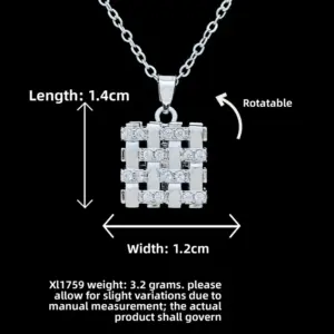 XL1759 Woven Square Necklace / Silver