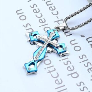 Multi-Diamond Blue + stainless steel 60cm