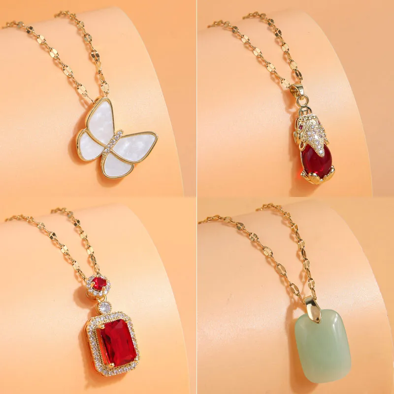 Wholesale Elegant Modern Style Devil's Eye Flower Copper Zircon Pendant Necklace In Bulk
