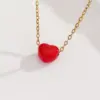 Wholesale Jewelry Cute Simple Style Heart Shape Stainless Steel 18K Gold Plated Plating Pendant Necklace