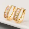 Wholesale Korean Earrings Female Earrings Copper Inlaid Zircon Plating 18k Real Gold Gold French Earrings