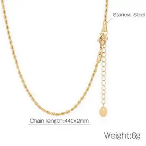 2mm Gold Necklace Kn237060-K