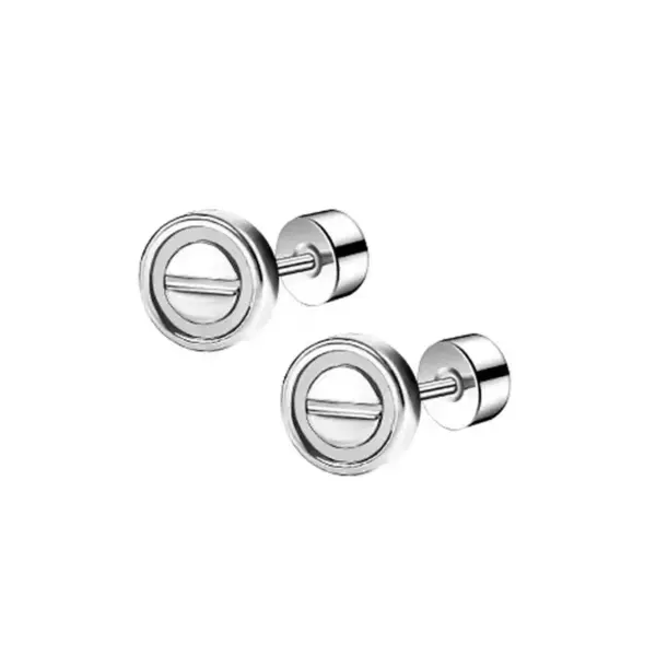 Wholesale 1 Pair Stainless Steel Vertical Bar Heart/Moon/Square Inlaid Synthetic Zircon Earrings Niche Design Sense Minimalist Style Simple Ear Piercing Gold Small Earrings