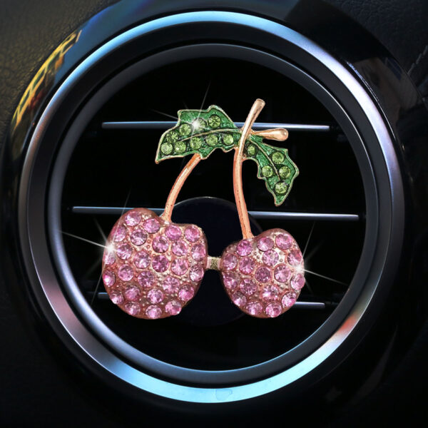 Wholesale Rhinestone Cherry Car Air Conditioner Vent Fragrance Clip