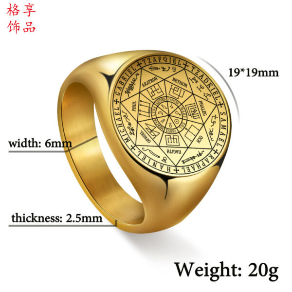 Wholesale European and American Cross-Border Resource New Seven-Pointed Star Titanium Steel Men's Ring Star Personalized Trendy Ring