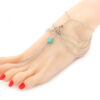 Wholesale E0004 European and American Jewelry Bohemian Vintage Hollow Square Turquoise Tassel Anklet Beach Anklet