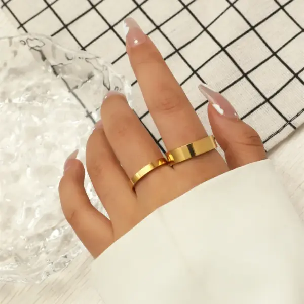 PVD Coated Real Gold Plated Geometric Stainless Steel Simple Style Waterproof Non Tarnish