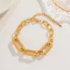 PVD Coated Real Gold Plated Solid Color Stainless Steel IG Style Simple Style Waterproof Non Tarnish 304 Stainless Steel Bracelets