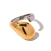 Wholesale 304 Stainless Steel Irregular Color Block PVD Coated 18K Gold Plated IG Style Plating Gold Open Rings