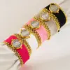 Wholesale Jewelry Ethnic Style Saint Benedict Color Block Copper Braid Wristband