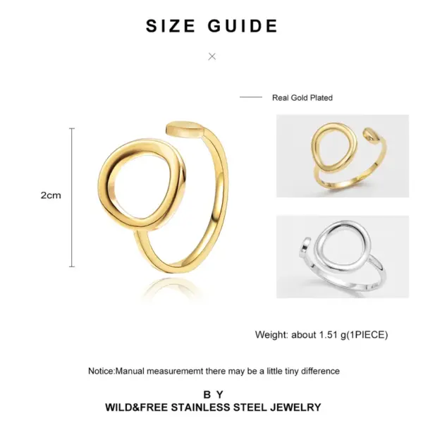 PVD Coated 18K Gold Real Gold Plated Geometric 304 Stainless Steel Simple Style Waterproof Non Tarnish