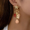 Wholesale Beach-style starfish and seashell earrings