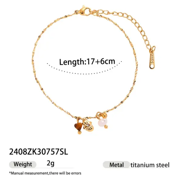 Wholesale PVD Coated Real Gold Plated Scallop Titanium Steel Simple Style Waterproof Non Tarnish Titanium Steel Necklace