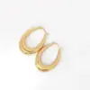 Wholesale PVD Coated 18K Gold Plated Water Droplets Stainless Steel French Style Waterproof Non Tarnish Earrings
