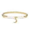 Wholesale 1 Piece Artistic Star Moon Eye Copper Pearl Inlay Zircon Bracelets