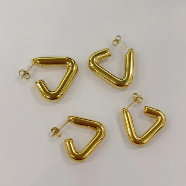 1 Pair IG Style Classic Style Solid Color Plating 304 Stainless Steel 14K Gold Plated Stainless Steel Earrings