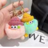 Wholesale [small bean cubes] imitation rex rabbit fur South Korea ins ugly cute small coal cart key chain pendant bag pendant gift