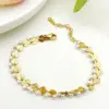 Wholesale 304 Stainless Steel Ginkgo Leaf PVD Coated Pearl Real Gold Plated Gold Plated Elegant Waterproof Non Tarnish Beaded Plating Gold Bracelets